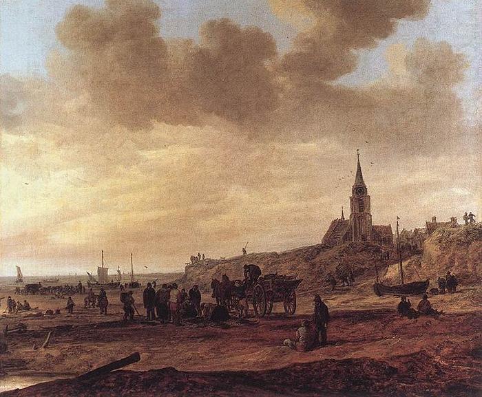 Jan van  Goyen Beach at Scheveningen china oil painting image